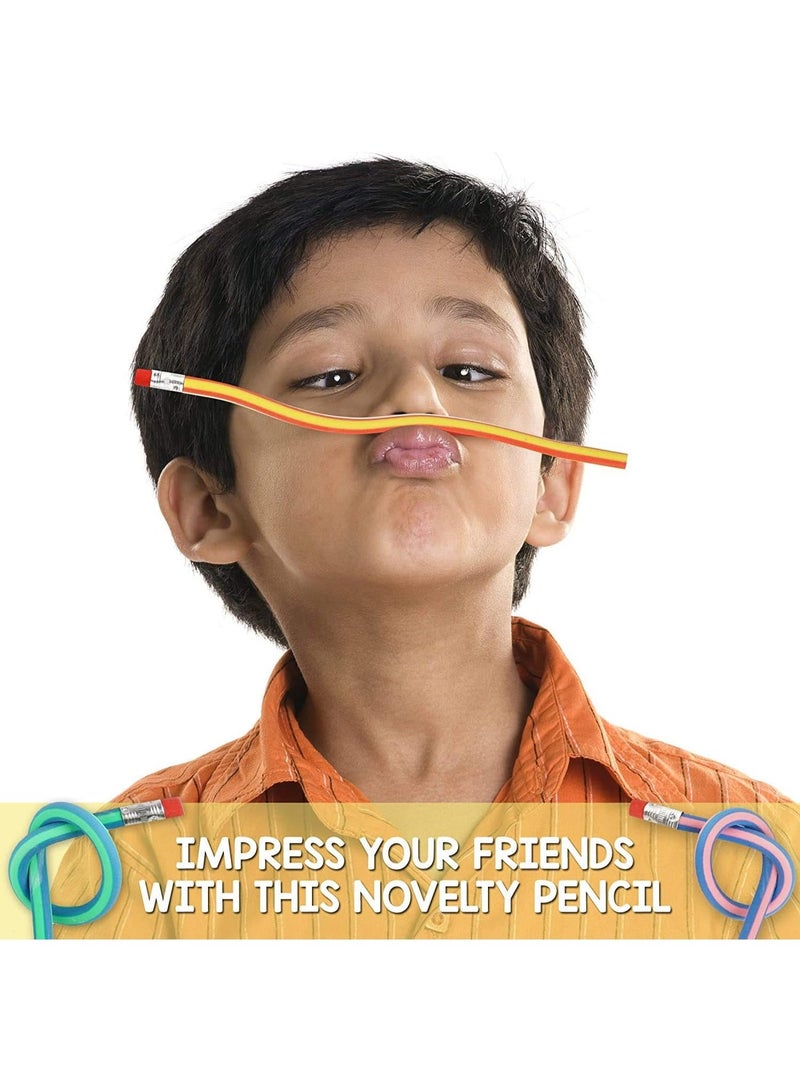 ChicAbode 10 قطع من قلم الرصاص المنحني ، قلم الرصاص المرنة الملتوية الناعمة المجنونة مع الممحات ، مناسبة لحفلة الأطفال ، حشوات الجوارب لعيد الميلاد ، هدايا عيد الميلاد ، جوائز الفصول الدراسية ، لعبة تخفيف الإجهاد ، للفتاة ، ولد (ملون) - Image 4